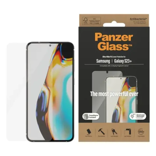 PanzerGlass Tvrzené sklo UWF AB FP wA pro Samsung Galaxy S23+ černá (7316)