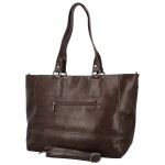 Módní dámská koženková kabelka na rameno Kleantis, tmavě hnědá