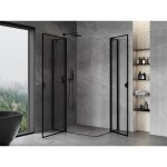 MEXEN/S - Mist Duo sprchový kout dveře křídlové 105 x 75, černý okraj, černá 8A4-105L-075P-70-70
