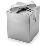 25 x Skládací box se saténovou mašlí, stříbrný