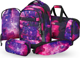 5 SET Skate Max Galaxy: batoh, penál, sáček, sportovní taška, ledvinka GRS