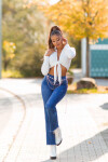 Sexy použitý vzhled Highwaist Jeans denimblue