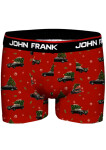 Pánské boxerky John Frank JFBD53-CH-XMAS CAR Červená