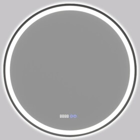 CERANO Koupelnové LED zrcadlo Rivo, kovový rám - černá matná - Ø 80 cm