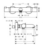 HANSGROHE - Ecostat Comfort Termostatická vanová baterie, chrom 13114000