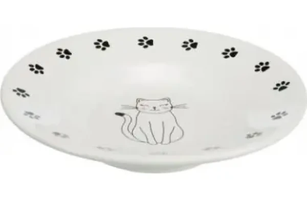 TRIXIE Keramická miska pro krátkonosá plemena bílá / Miska pro psy / Keramika / O 15 cm (TX-24651)