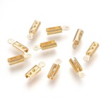 Koncovka z nerezové oceli - 10 x 3 mm - pozlacené 18K zlatem - 1 ks