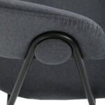 Židle jidelní, šedá látka, černá kovová noha