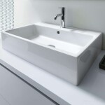 DURAVIT - Vero Air Umyvadlo nábytkové 60x47 cm, s přepadem, otvor pro baterii, WonderGliss, bílá 23506000271