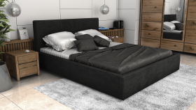 FRONTI Postel LINCOLN 160x200 černá s úložným prostorem
