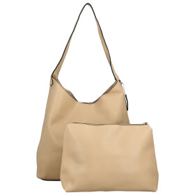 Trendy dámská koženková kabelka na rameno Karix, béžová