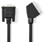 Nedis SCART - VGA kabel černý / Kabel / SCART (M) - VGA (F) / Poniklované konektory / 2 m / 480p (CVGL31550BK20)