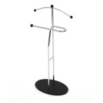 Němý sluha, výška 110 cm, masiv kaučukovník, černé moření, kov chrom