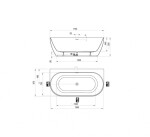 RAVAK - Freedom Wall Tec Vana 170x87 cm, černá/bílá CE31700000