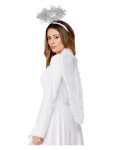 Smiffys Křídla andělská s chlupatinou + svatozář