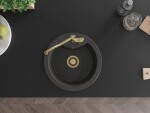 MEXEN/S - Diego granitový dřez 1-miska včetně baterie Carla, černá kropenatá 6512-76-670700-50