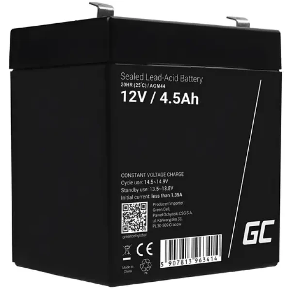 Green Cell AGM44 / Baterie pro UPS / VRLA AGM / 12V / 4,5Ah (AGM44)