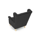 Křeslo ušák, černá látka, AK-388 BK2