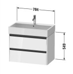 DURAVIT - Ketho.2 Umyvadlová skříňka 55x78x46 cm, 2 zásuvky, grafit mat K25277049490000