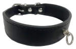 Huhubamboo Exclusive obojek černý M / Obojek pro psy / 28 mm x 30-35 cm / Hovězí kůže (355528)