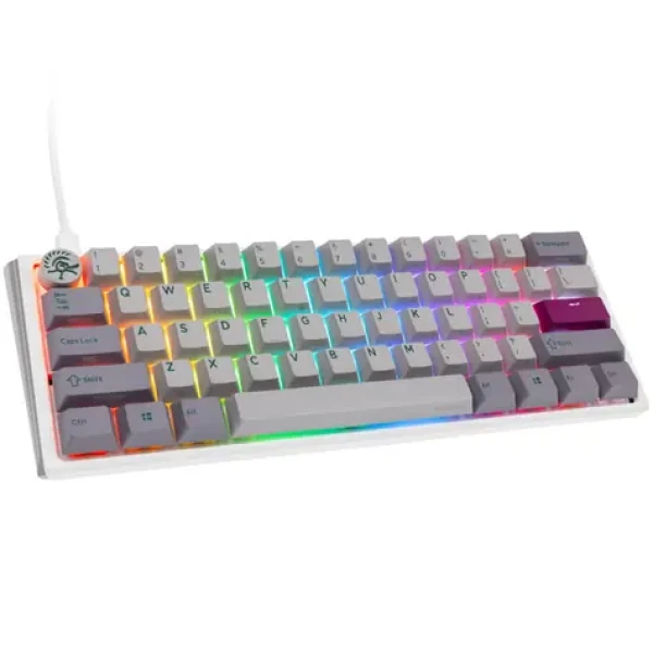 Ducky One 3 Mini Cherry MX-Blue šedá / herní klávesnice / podsvícená / mechanická / drátová USB-C / US (DKON2161ST-CUSPDMIWHHC2)