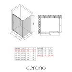CERANO - Sprchový kout Varone POINT L/P - 6 mm - chrom, transparentní sklo - 90x100x195 - posuvný CER-DY505-90100
