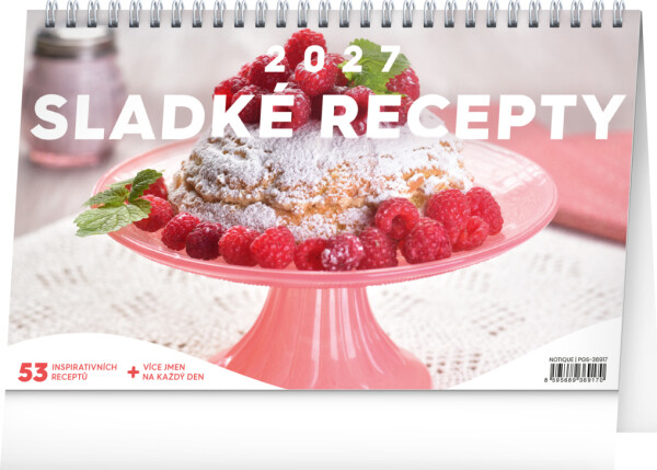 NOTIQUE Stolní kalendář Sladké recepty 2027, 23,1 x 14,5 cm