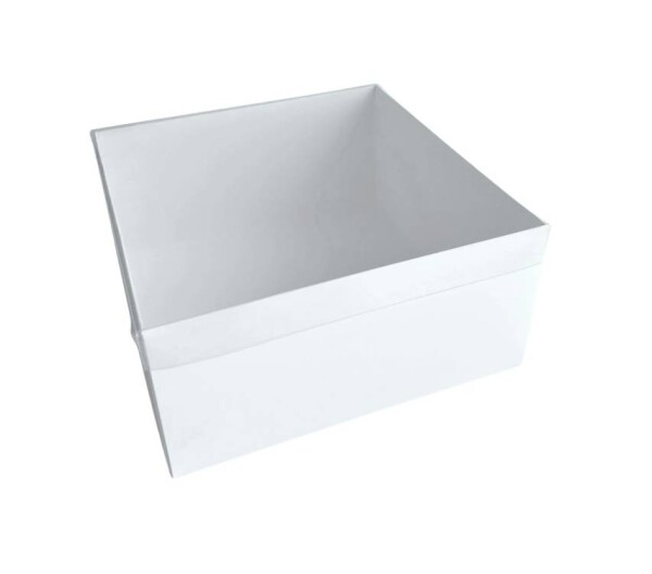 Cake star Bílá krabice s průhledným víkem 25,4x25,4x12,7cm