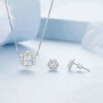 Stříbrný dvojitý náhrdelník Cristy 1 ct MOISSANITE + CERTIFIKÁT, Stříbrná 40 cm + 5 cm (prodloužení) certifikát GRA, hadřík na čištění stříbra, dárková krabička