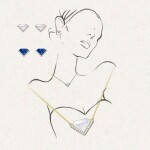 Ocelový náhrdelník Josiane - perleť a zirkony, Zlatá 39 cm + 7 cm (prodloužení)