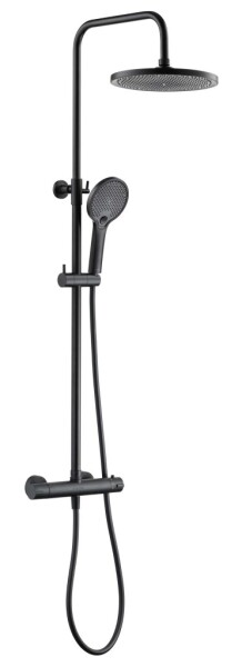 Kielle - Nefia Sprchový set s termostatem, 24 cm, 3 proudy, matná černá 20627014E