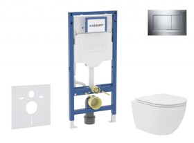 GEBERIT - Duofix Set předstěnové instalace, kompaktního klozetu Oudee Vortex a sedátka softclose, tlačítko Sigma30, chrom SANI11CA1141B
