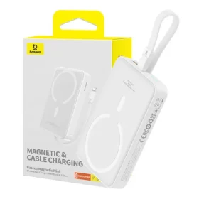 Baseus P10022109223-00 Magnetic Mini bílá / Powerbanka / 10000mAh / Lightning / MagSafe / 20W (P10022109223-00)