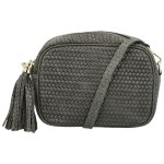 Módní dámská kožená crossbody kabelka Kalea, šedá