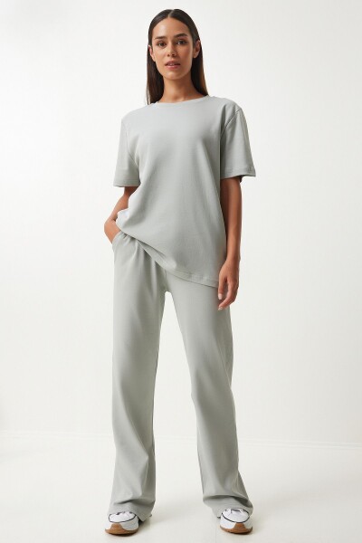 Happiness İstanbul Women's Gray T-Shirt Tracksuit