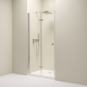 Erga Berlin, skládací sprchové dveře do otvoru 110x195 cm, 6mm čiré sklo, chromový profil, ERG-V02-BERLIN-D110-CR
