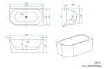 Erga Zara, rohová volně stojící vana 140x72 cm + odtoková zátka, pravá, bílá lesklá, ERG-ZARA-140072R-WH-WH