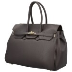 Luxusní dámská kožená kabelka do ruky Annalena, tmavě hnědá