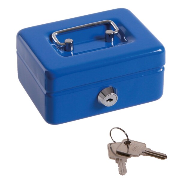 LEVIOR 70120 Pokladna kovová, 125x95x60mm, modrá