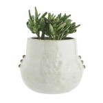 MADAM STOLTZ Kameninový obal na květináč Off White, krémová barva, keramika