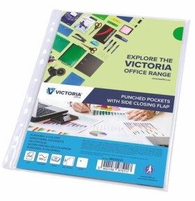 Euroobaly s chlopní, transparentní, A4, 150 micronů, VICTORIA - 10ks