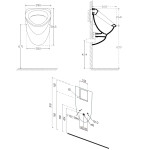 ISVEA - DYNASTY urinál s automatickým splachovačem 6V DC, zakrytý přívod vody, 39x58 cm 10SZ92001-SENSOR