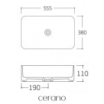 CERANO - Umyvadlo keramické Matteo - na desku - bílá lesklá - 55,5x38 CER-428395