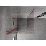 MEXEN/S - Mist-F sprchový kout skládací dveře levá 85 x 85, transparent, měď kartáčovaná 8A6T-085-085-65-00-L