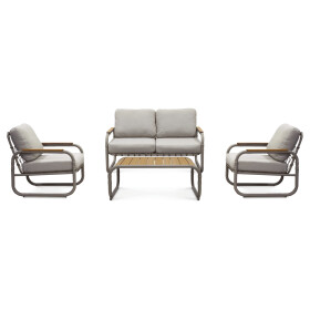 Zahradní sestava, kov, béžová, AZS-L1913 CRM