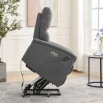 Polohovací křeslo, elektrické zabudované ovládání, šedá, látka, TV-929 GREY2