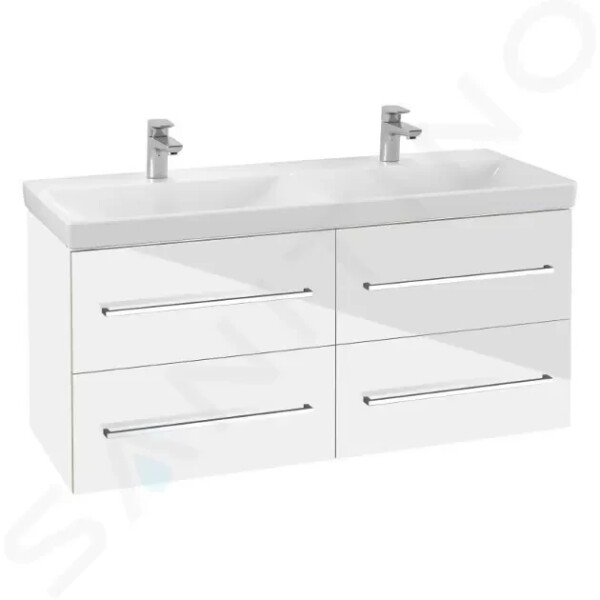 VILLEROY & BOCH - Avento Umyvadlová skříňka, 1180x514x452 mm, 4 zásuvky, Crystal White A89300B4