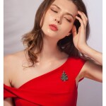 Vánoční brož Swarovski Elements Alberello - vánoční stromek, Barevná/více barev