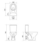 CERSANIT - WC KOMBI 613 ARTECO 010 3/5 NEW CLEANON + DUROPLAST SEDÁTKO SOFTCLOSE K667-052