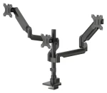 Hama Stolní držák pro 3 monitory černá / Držák monitoru / plynová pružina / VESA 75-100mm / 12 kg / 17-32" (220909)